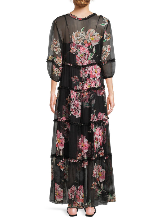 Johnny Was Lizzy Ruffle Maxi Dress
