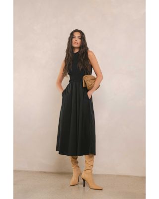 Elan Mixed Media Midi Dress