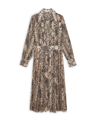 REISS Annika Snake Print Midi Dress