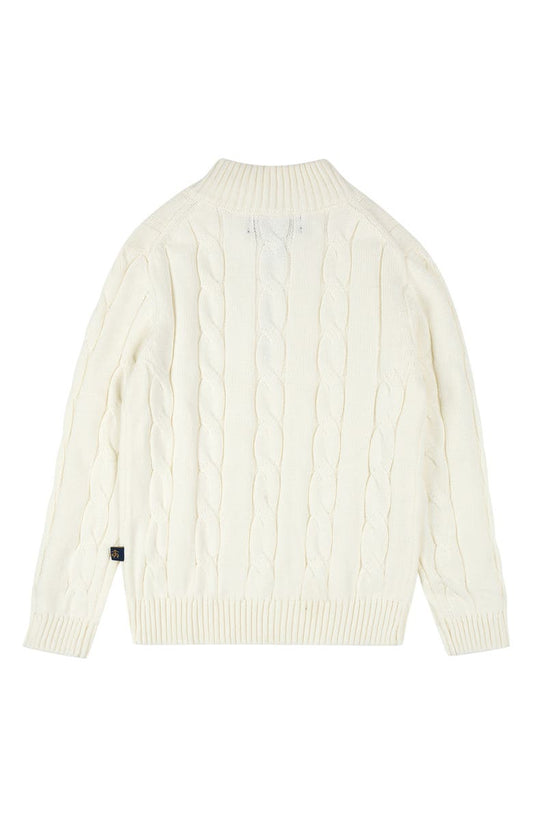 Brooks Brothers Kids' Cable Stitch Quarter Zip Pullover