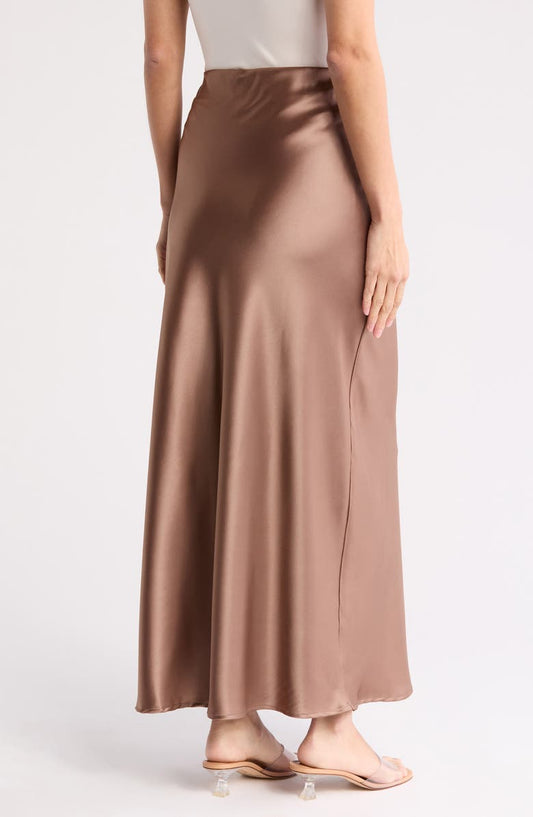 Renee C Satin A-Line Skirt
