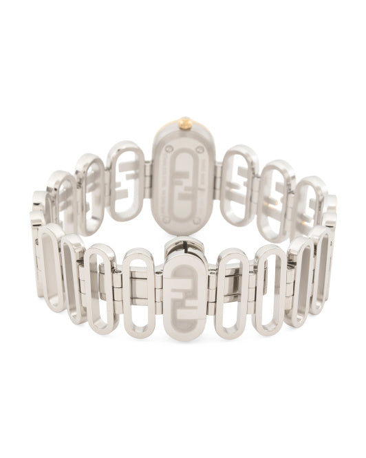 FENDI Women's Swiss Made O'lock Pink Two Tone Bracelet Watch