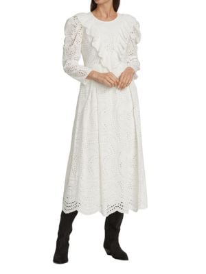 EN SAISON
Long Sleeve Eyelet Midi Dress