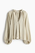 H & M Oversized Cotton-Blend Blouse