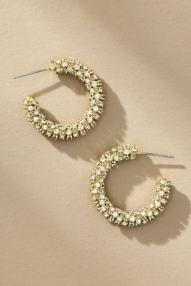 Anthropologie Small Glam Hoop Earrings