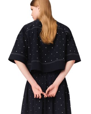 Maje Studded Cropped Shirt