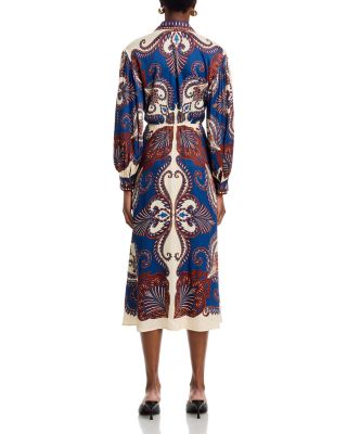 FARM Rio Arabesque Scarf Midi dress
