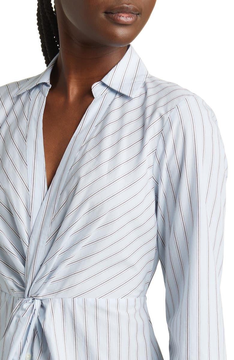 Rails Irie Stripe Long Sleeve Cotton Blend Midi Shirtdress