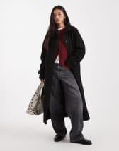 ONLY faux leather pleated maxi skirt in black