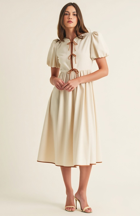Courtney Placed Floral Long Sleeve Dress