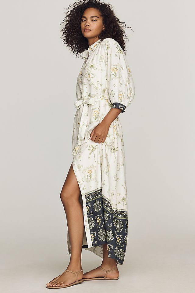 Anthropologie The Mona Linen Shirt Dress by Maeve