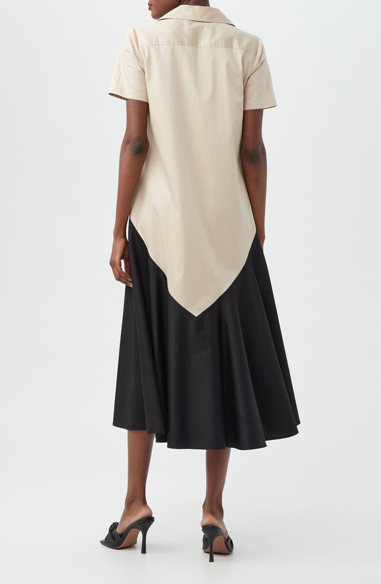Trina Turk Neola 2 Colorblock Short Sleeve Organic Cotton Shirtdress