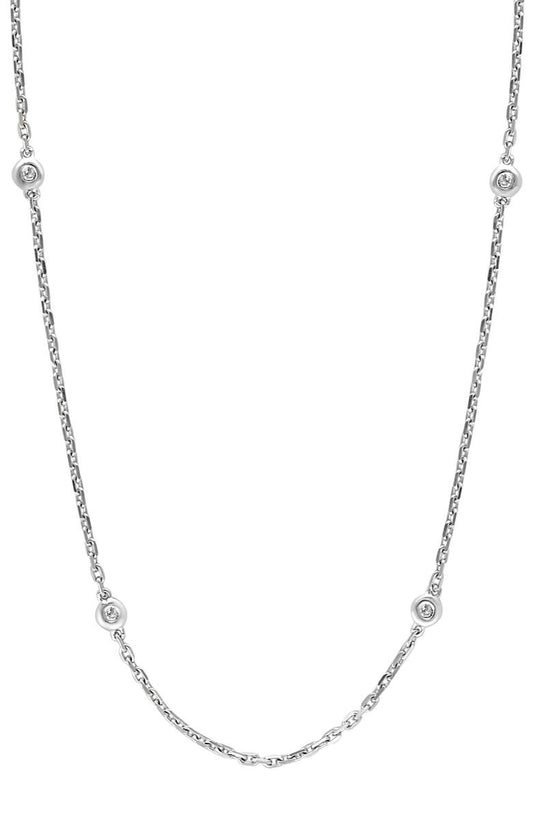 EFFY Sterling Silver Diamond Station Necklace - 0.07 ctw