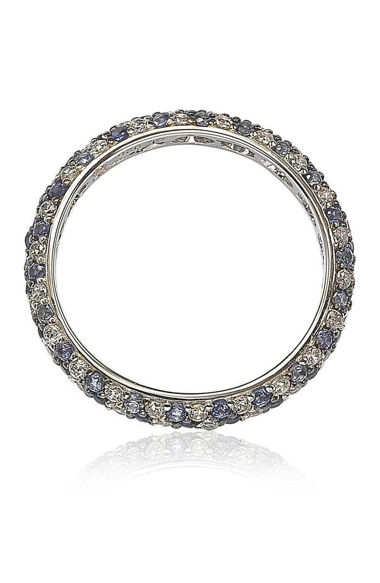 SUZY LEVIAN Sterling Silver Sapphire & Diamond Accent Pave Eternity Band