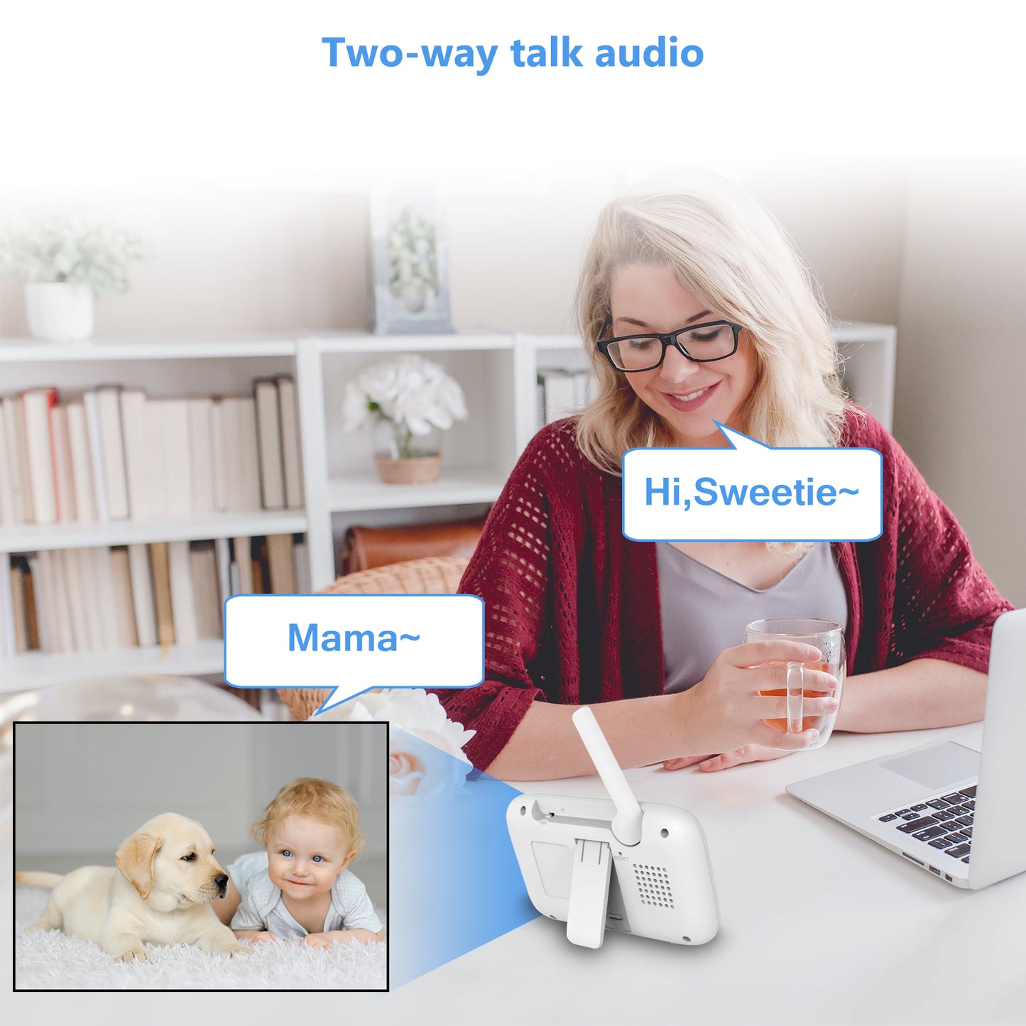 Walmart HelloBaby Baby Monitor-HB6336 with Camera and Audio, 3.2" IPS Color Display, Full Remote Pan Zoom, IR Night Vision, 1000 ft. Range, Wall Mount, No WiFi Baby Camera Monitor