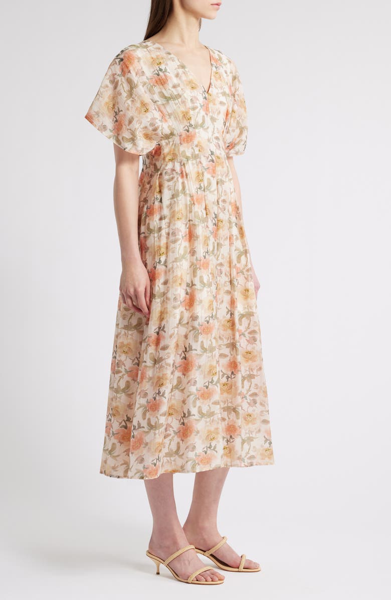 Mila Mae Floral Dolman Sleeve Midi Dress