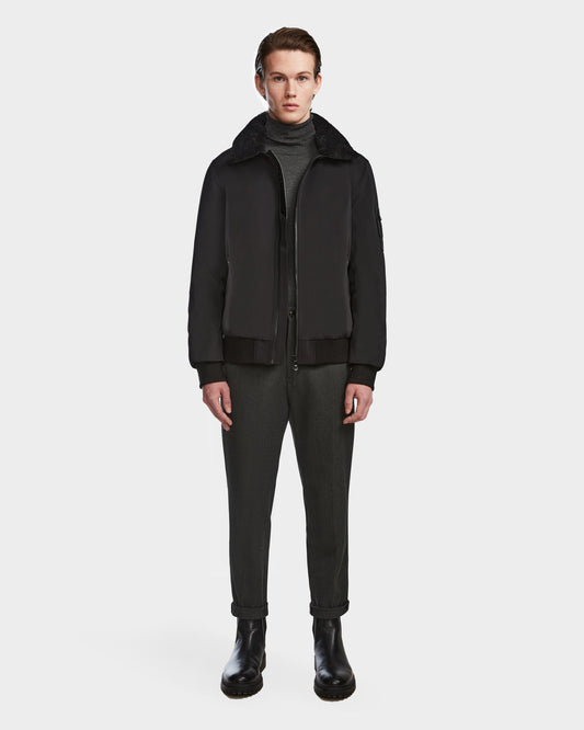 REECE MEN'S AVIATOR JACKET WITH REMOVABLE SHEARLING COLLAR