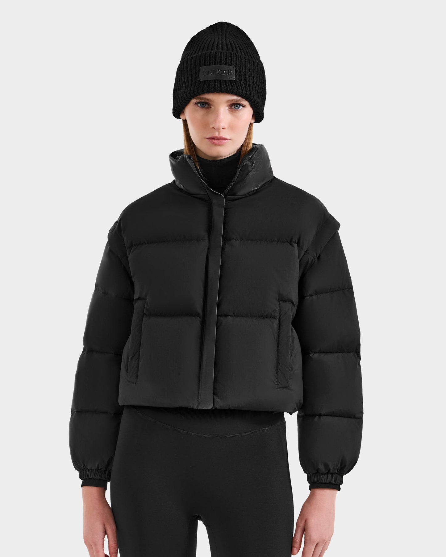 OPRAH WOMEN'S CONVERTIBLE DOWN PUFFER WITH REMOVABLE SLEEVES