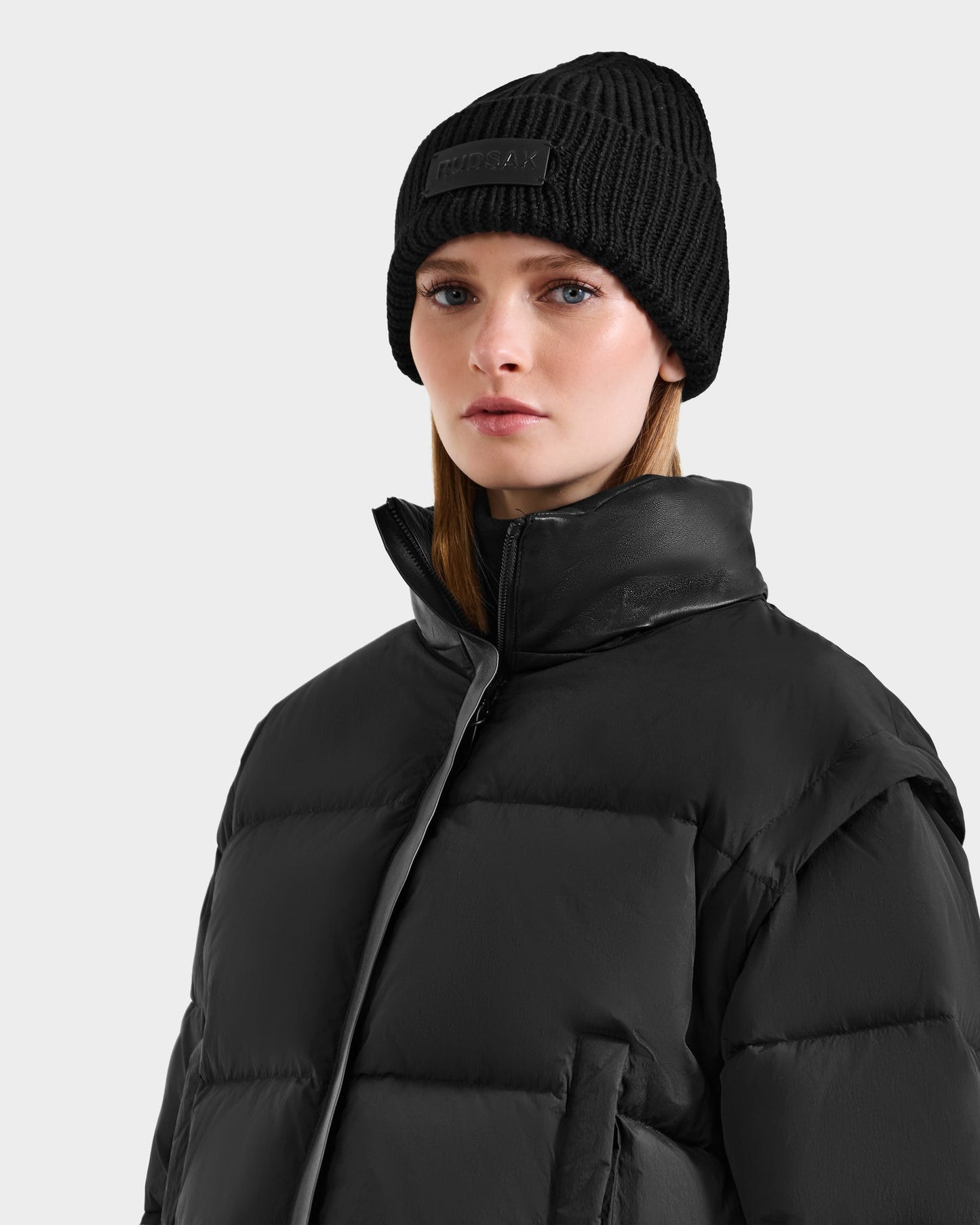 OPRAH WOMEN'S CONVERTIBLE DOWN PUFFER WITH REMOVABLE SLEEVES