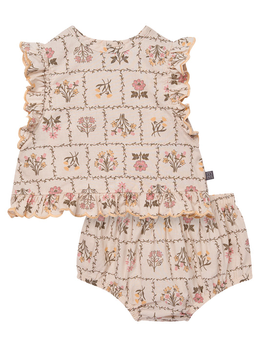 Walmart Modern Moments by Gerber Baby Girl Bloomer Outfit Set, 2-Piece, Sizes 0/3 Months - 24 Months
