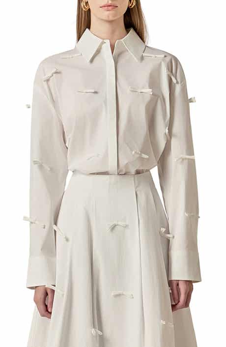Embroidered Stripe Midi Shirtdress