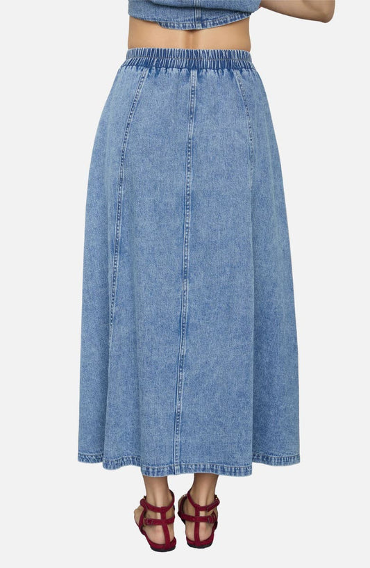 Blu Pepper Denim Maxi Skirt