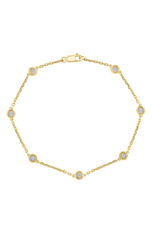 EFFY Sterling Silver Bezel Set Diamond Chain Bracelet - 0.07 ctw.