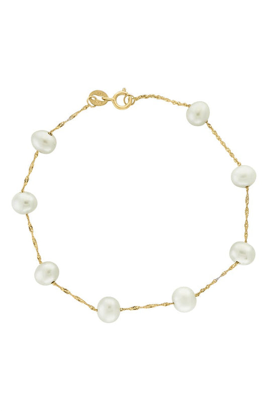 EFFY 14k Yellow Gold Fresh Water Pearl 7mm Bracelet