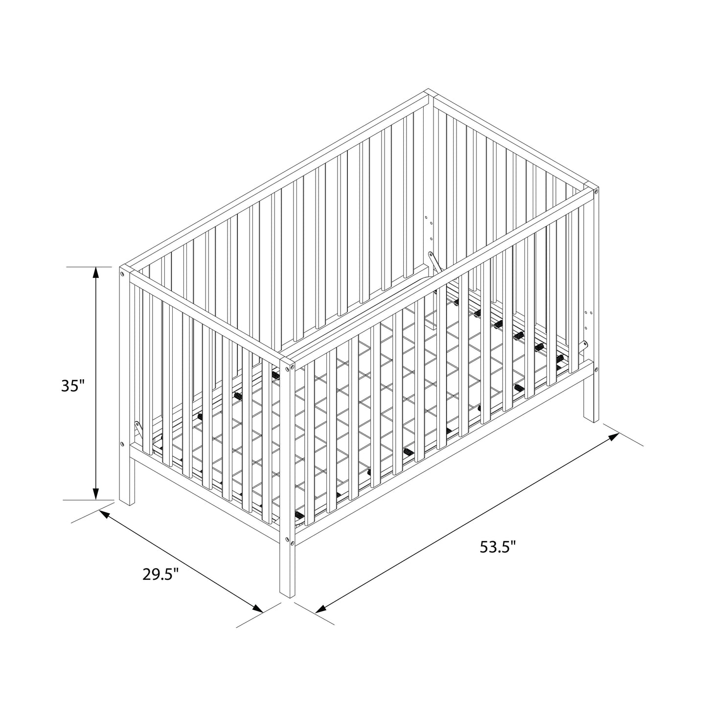 Walmart Baby Relax Ivey 3-in-1 Convertible Crib