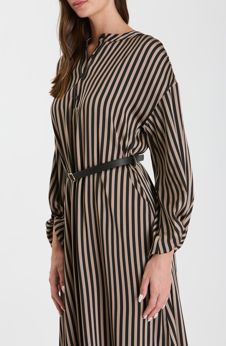 AUGUST SKY Stripe Balloon Sleeve Shirtdress
