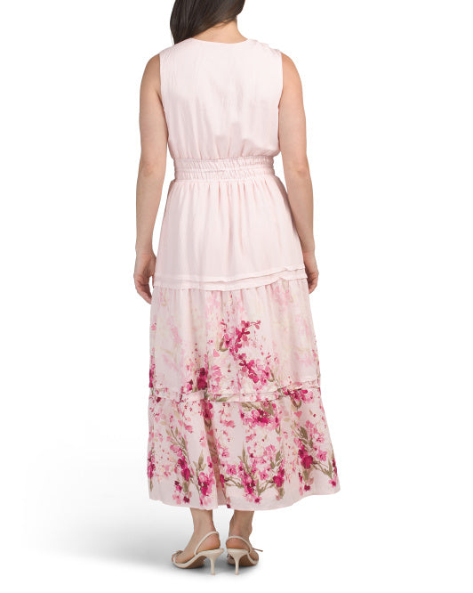RACHEL ZOE Border Print Floral Maxi Dress