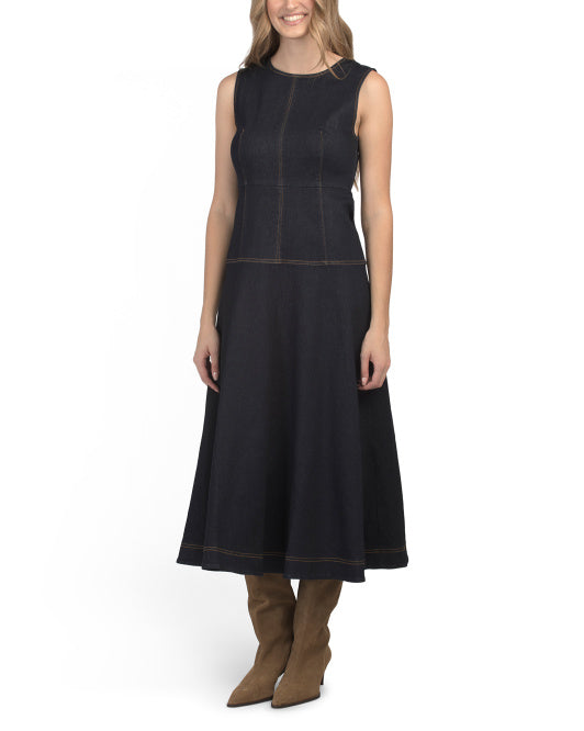ZOE & CLAIRE Sleeveless Denim Maxi Dress