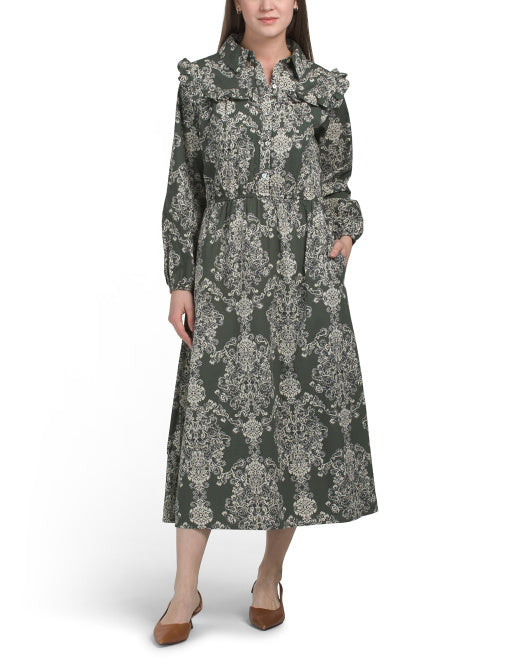 LEA Long Sleeve Floral Maxi Dress