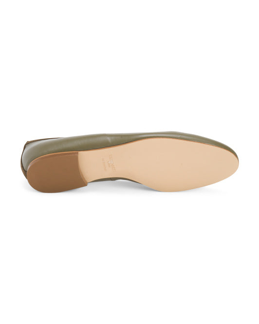 LK BENNETT Made In Spain Leather Dollie Oloid Round Toe Flats