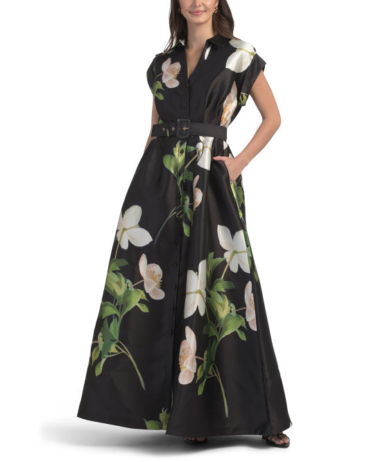 JULIA JORDAN Belted Shirt Gown