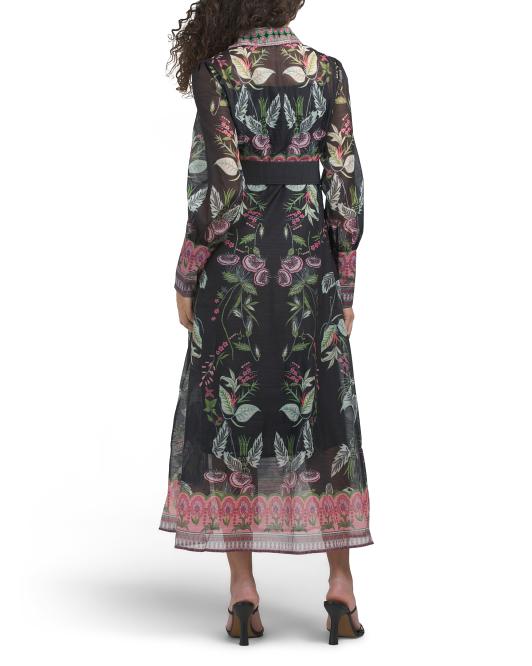 NANCY YANG Belted Shirt Dress