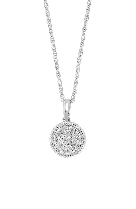 EFFY Sterling Silver Diamond Pendant Necklace - 0.09 ctw., Main, color, WHITE