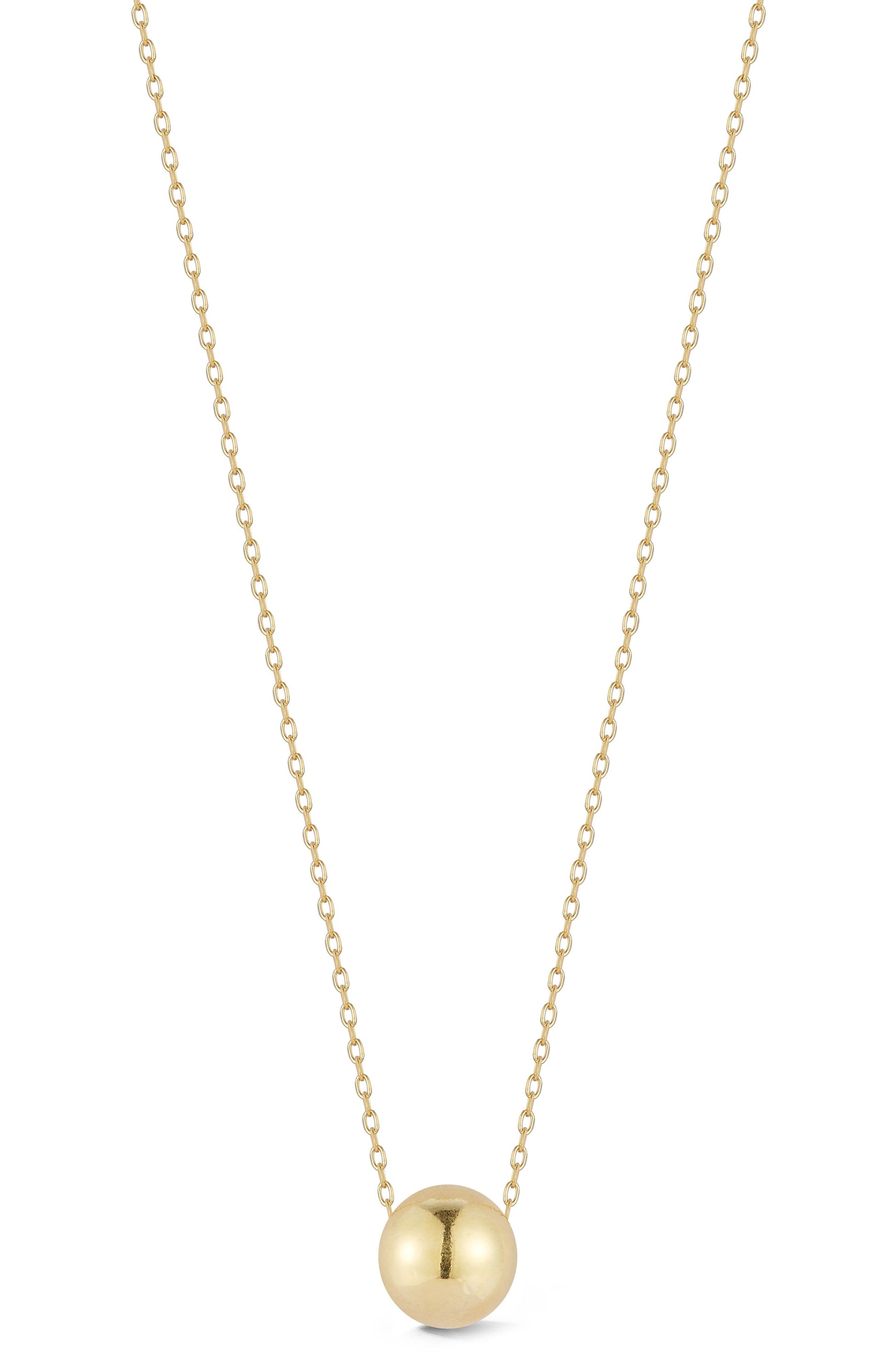 Ember Fine Jewelry 14K Yellow Gold Ball Pendant Necklace, Main, color, GOLD