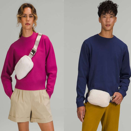 Lulu Winter Fleeces Same Waist Bag Outdoor Sports Running Belt Pouch Zip Fanny Pack Mobile Phone Bag Oxford Cloth Chest Bag